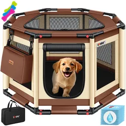 LOVPET® Welpenlaufstall für drinnen & draußen Welpenauslauf Hundekäfig Oxford-Gewebe   Tierlaufstall für Kleintiere Hunde Katzen   Hundelaufstall Freigehege Rahmen aus PVC-Rohren