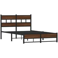 VidaXL Metallbett ohne Matratze Eichen-Optik 120x200 cm