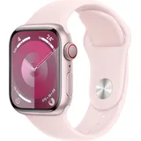 Apple Watch Series 9 GPS + Cellular 41 mm Aluminiumgehäuse rosé, Sportarmband hellrosa S/M