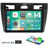 ESSGOO 8Core Android 14 Autoradio Navi Carplay Für Ford Fiesta MK5 2002-2008 Autoradio (DAB+ (optional), DAB (optional), 4G, RDS, AM, FM, Carplay Android Auto Bluetooth EQ USB GPS Navi WIFI Touchscreen)