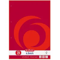 Herlitz Schulblock x.book DIN A4 kariert Lineatur 28, 1 St.