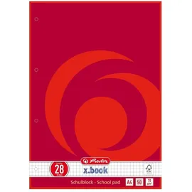 Herlitz Schulblock x.book DIN A4 kariert Lineatur 28, 1 St.