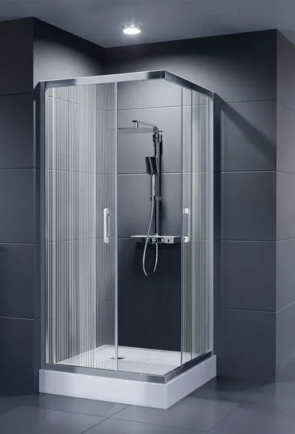 DuGU Dusar Eckeinstieg Glass 5 Glas Wave Höhe 190 mit.. - Duschkabine