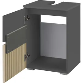 Home Affaire Waschbeckenunterschrank HOME AFFAIRE "Wisla", schwarz (anthrazit, eiche struktur), B:40cm H:55cm T:35cm, Spanplatte, Schränke, Waschbeckenunterschrank, Siphonausschnitt, Breite 40 cm, Höhe 55 cm