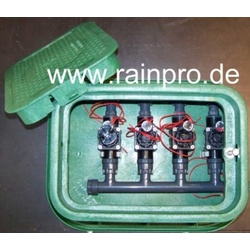 Ventilstation mit 4 HUNTER Magnetventilen, RP-VB-4 (Ventilstation Verschraubung: Kunststoff)