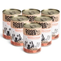 Dogs'n Tiger Dogs’n Tiger Adult Premium Hundefutter, Nassfutter, Getreidefrei, Gaumenfreude, 6x400 g