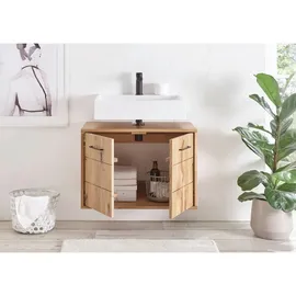 G + K Linea Natura Waschbeckenunterschrank BA-0665, Schwarz, Wildeiche massiv geölt