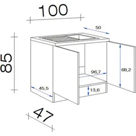 Flex-Well Classic Komplettspüle 100 x 50 cm Speed Weiß mit Auflagespüle