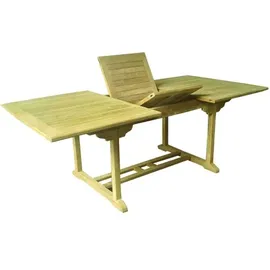 Lex Teak Tisch Gartentisch 120-180 x 75 cm Naturbelassen