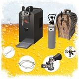 ich-zapfe JET 30 Bierkoffer,Durchlaufkühler 1-leitig Trockenkühler, 35 L/h, mit Holzfass, NC Adapter