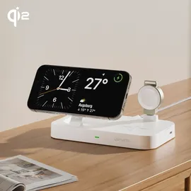 4smarts Qi2 Ladestation Trident mit Charger für Apple Watch, weiß