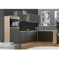 Flex-Well Winkelküche L-Form 280 x 170 cm grau