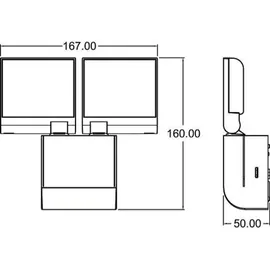 Theben theLeda S17-100L BK LED-Strahler schwarz, 4000 K, 2x900 lm