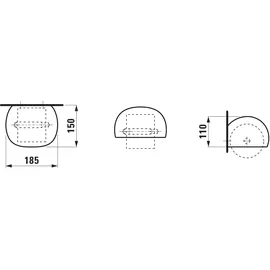 Laufen Il Bagno Alessi One Papierrollenhalter, aus Keramik, 185x150x110mm, H8709700000001,