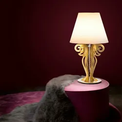 Circeo Tischlampe Ø24x40 cm Marmorweißer Eisensockel und sandfarbener Stofflampenschirm Hergestellt in Italien E27-Fassung (ohne Leuchtmittel)