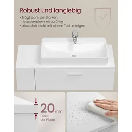 VASAGLE Waschbeckenunterschrank mit offenen Fächern an einer Seite,