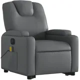 vidaXL Massagesessel mit Aufstehhilfe Kunstleder 144 x 78,5 x 0 cm Grau elektrisch