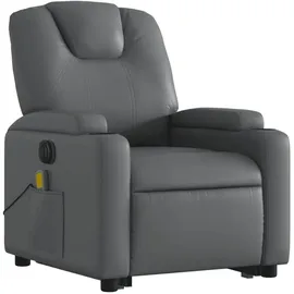vidaXL Massagesessel mit Aufstehhilfe Kunstleder 144 x 78,5 x 0 cm Grau elektrisch