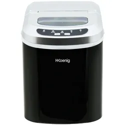 H.Koenig Eiswürfelmaschine KB12 / ca. 12 kg Eiswürfel pro Tag / Produktionszeit 6- 13 min. / 2 Eiswürfelgrößen / Wasserstandsanzeige / 100 W