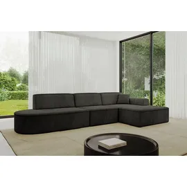 altdecor Ecksofa Ottomane Rechts IREA-L2-v3 327x165x77 cm Schwarz