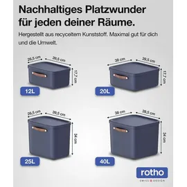 Rotho Stapelbox Maloja 39,5 x 38,0 x 17,7 cm 4-tlg. blau