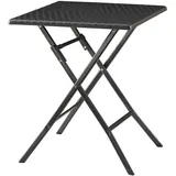 [en.casa] Klapptisch Schwarz, Kunststoff, Metall, Quadratisch, 61.5x73x61.5 cm, Gartenmöbel, Gartentische, Klapptische