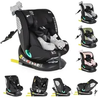 Moni Kindersitz Serengeti i-Size (40-150cm) Isofix, Kuscheltier, Nackenkissen schwarz