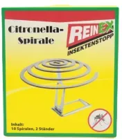 REINEX INSEKTENSTOPP Citronella-Spirale, Zum Fernhalten von fliegenden Insekten, 1 Packung = 10 Stück