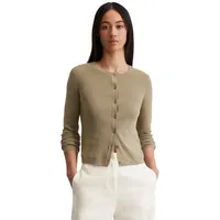 Marc O'Polo Cardigan aus Baumwoll-Leinen-Slub-Garn braun XXS