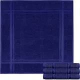 Lashuma Frottee Trockentücher Küche 4er Set 50x50 cm, London Geschirrhandtücher Marine - Blau