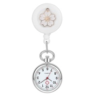 Avaner Krankenschwesternuhr Krankenschwester Uhren, Schwesternuhr Blumen Design mit Clip, Ausziehbare Pflegeuhr FOB Analog Quarzwerk Taschenuhr Ansteckuhr für Pflege Doktor Arzt Schwestern