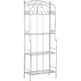 Beliani Gartenregal Weiß, Metall 4 Ablageflächen klappbar PADUA (61 x 32 x 156 cm, Gartenzubehör, Gartenkommoden & Gartenregale