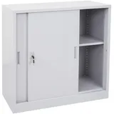 MCW Aktenschrank Preston MCW-F41, Stahlschrank mit Schiebetüren 90x90x45cm ~ grau