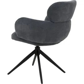 Mendler Esszimmerstuhl HWC-O77 Chenille grau-blau