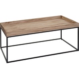 MCW Couchtisch MCW-K71, Kaffeetisch Beistelltisch Tisch, Holz massiv Metall 46x110x60cm ~ naturfarben