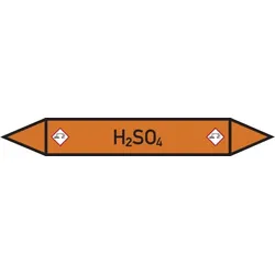 Rohrleitungskennzeichen H2SO4 - 187x26 mm Folie selbstklebend