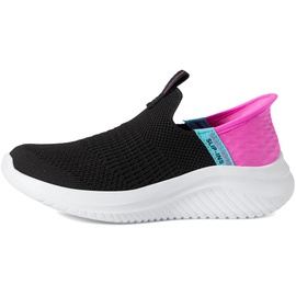 SKECHERS Mädchen Ultra Flex 3.0 Fresh Time Sneaker, Black Mesh Pink Trim, 32 EU - 32 EU