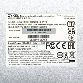 ZyXEL GS1200-8HP V2 8 Ports (4x PoE+)