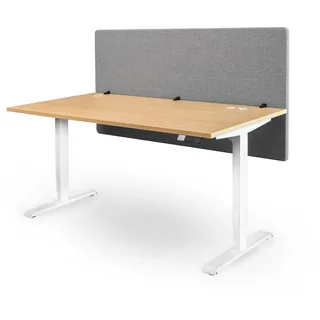 Ergotopia Akustik Trennwand Schreibtisch (120 x 80 x 2,8 cm), Verstellbarer Sichtschutz für Büro | Fokus Tischtrennwand in grau, Schallschutz Raumtrenner mit Klemmen, Schreibtisch Akustikwand