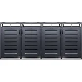 Mülltonnenbox Müllbox Mülltonnenverkleidung mit Schloss - BASIC - 4er - Anthrazit - 240l - 4 Türen - Grau