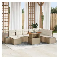 vidaXL Garten Essgruppe 9-tlg. Beige