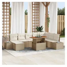 vidaXL Garten Essgruppe 9-tlg. Beige
