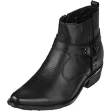 CALTO Herren Unsichtbare Höhenerhöhung Schuhe – Schwarz Premium Leder Cowboy-Reißverschluss Stiefel – 8,4 cm größer – T8112 – Größe 43 D(M) US - 42 EU
