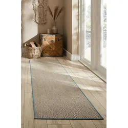 Teppich FLAIR RUGS "Jute Diamond", blau, B:60cm H:4mm L:230cm, Jute, Teppiche, Jute Teppich
