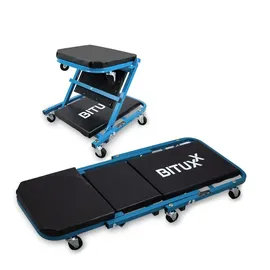 BITUXX Werkstatt-Rollbrett Werkstattliege Montageliege Montagerollbrett Sitz als Liege oder