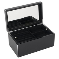 Gift Company - Schmuckbox Tang mit Spiegel - Schwarz - Größe M - 28x13x17cm