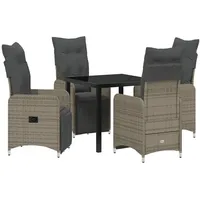 VidaXL 5-teiliges Garten-Dining-Set mit Kissen Beige Poly Rattan