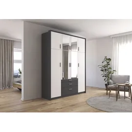 Rauch Drehtürenschrank Hildesheim 185 x 231 x 58 cm Grau/Weiß