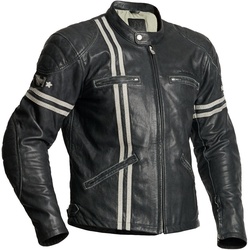 Halvarssons Dresden Motorrad Lederjacke, schwarz-weiss, Größe 50 für Männer