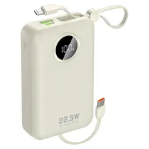 DUDAO K14+ 20000mah 22.5W Usb-c/usb-a Powerbank Mit Integriertem Iphone Lightning/usb-c-kabel – Weiß